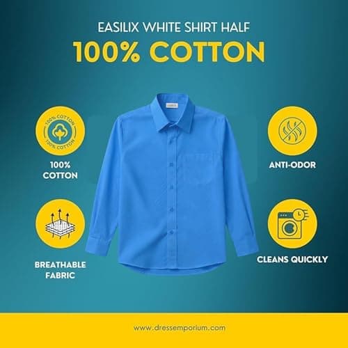 EASILIX Shirt Full Sleeve | Unisex | School Uniform (in, Age, 3 Years, 4 Years, Blue) 3
