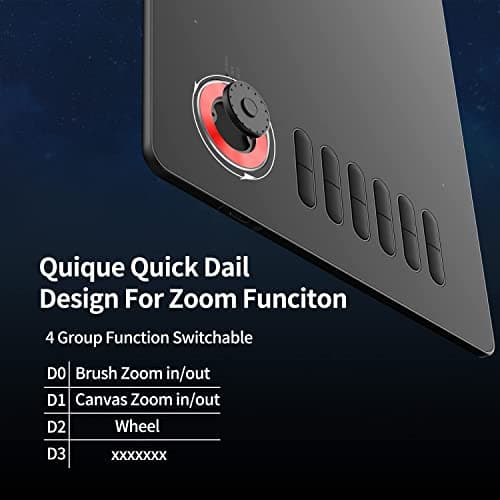 VEIKK A15PRO Graphic Drawing Pen Tablet 10 * 6 inch with 12 Hotkeys and a Quick Dial Support Windows, Mac, Linux, Tilt Pressure (8192 Level Pressure Battery -Free Stylus) (Red) 2