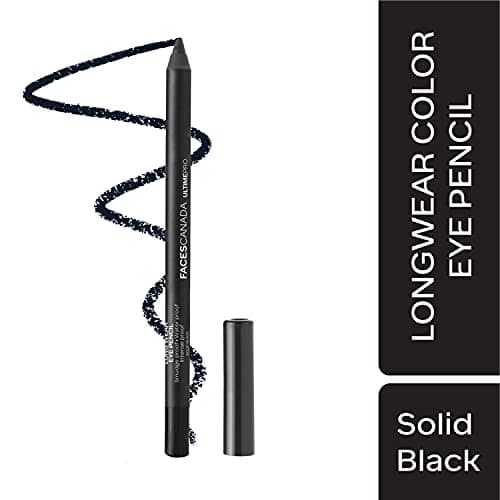 FACESCANADA Ultime Pro Longwear Opaque Eye Pencil - Solid Black 02, 1.2 G|8 Hr Long Stay|Smooth One Stroke Application|Intense Color Pay Off|Soft Blendable Formula|Smudge Proof|Water Proof 2
