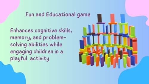 BKDT Marketing 120 pcs Colorful Wooden Domino Block Tile Game Racing Set for Kids Educational and Learning Activity Game Play | Helps in Skill Development and Color Recognition - Tower Game 5
