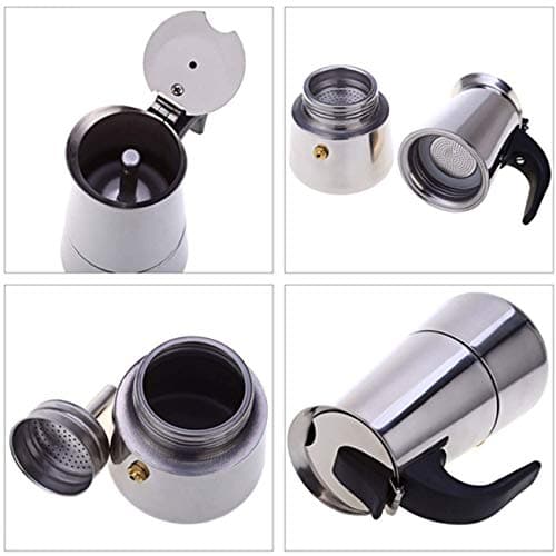 Niyam portable Stainless Steel Stove Top Espresso Coffee Maker Percolator Moka Pot (4 cup - 200 ml) 5