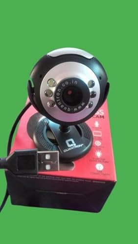 QUANTRON PC Webcam with Built-in Microphone, USB Connection, Black