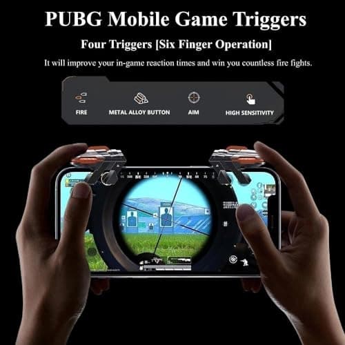 cubonic AK06 Normal Mobile Game Controller Trigger,[Upgraded Version] Mobile Controllers Colorful Trigger Sensitive Shoot and Aim Button. 2
