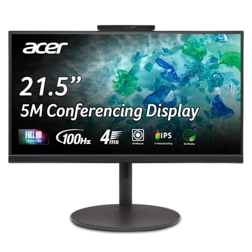 acer B227Q D1 21.5 Inch IPS Full HD Backlit LED Monitor I Full HD Adjustable Webcam, MIC Support I 100Hz I Tilt, Swivel and Height Adjustment I HDMI, VGA & USB 2.0 I Eye Care I Stereo Speakers