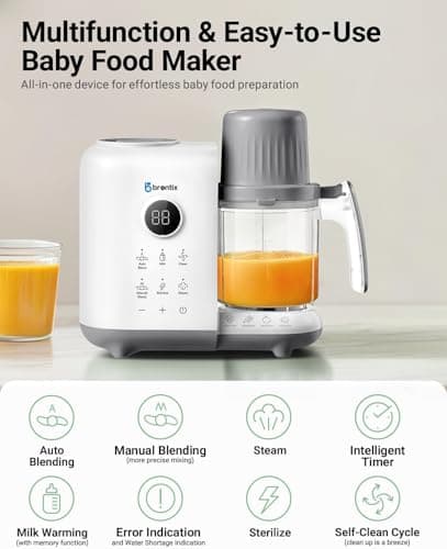 SOFTIES S2 Baby Food Processor – Steamer Blender & Puree Maker, 6-in-1 | Steam Blend Auto Manual Modes | Self-Cleaning Sterilizer Milk Warmer | Stainless Steel Steaming Basket, BPA-Free 2