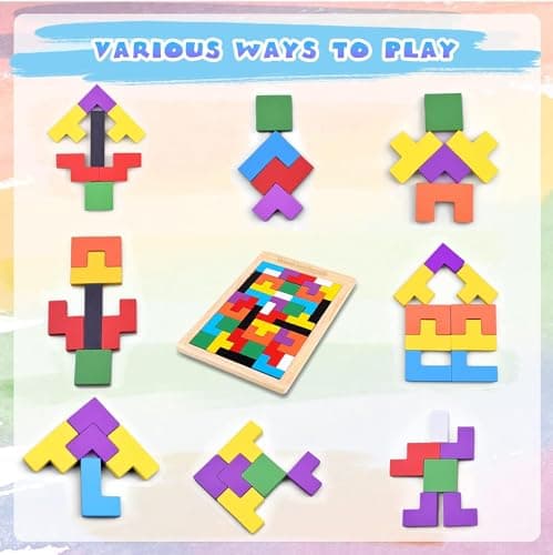 Niwlix Wooden Russian Blocks Puzzles for Kids Adults, Wood Intelligence Kids Toys for 2-5 Years Boy,Wooden Puzzles Brain Teasers Toy Educational Gift for 7-10 Years 3