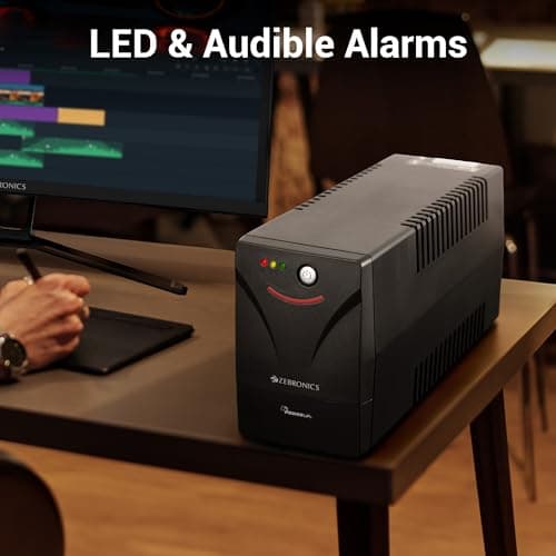 ZEBRONICS MLS755 Line Interactive UPS System, 600VA / 360W, Microcontroller Based, Supports Micro Load, Go to Power Backup & Protection for Home Office, Desktop PC, Routers & Home Electronics, Black 3