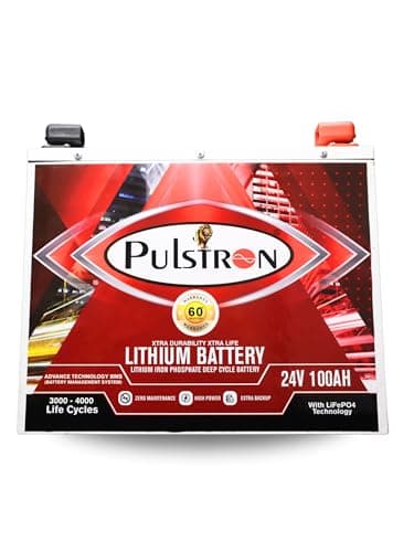 Pulstron AKNE-100X | 24 Volt 100AH Lithium Ferro Phosphate Inverter Battery - 2560Watt | Back Up More Than Two Lead Acid Battery | Works with Any Normal Inverter | 5Years Warranty | Wall Mountable 4