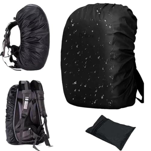 The Kitchen Prime Backpack Rain Cover Waterproof for School Bag, Laptop Bag & Travel Backpack | Dustproof Rain Cover with Storage Pouch | Elastic Adjustable Fit | Black