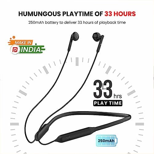 Portronics Harmonics Z5 Wireless Bluetooth Stereo Headset with 33Hrs Playtime, Double EQ Mode, 14.2 mm Dynamic Drivers, Click Action Buttons(Black) 2