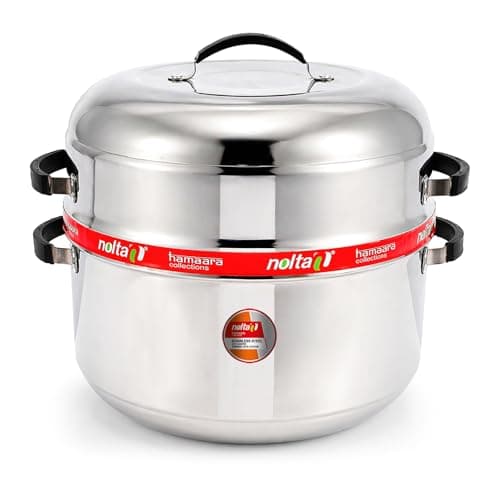 Nolta Premium 2 KG Thermal Rice Cooker (Big Size) Induction based Cookware, ISO Certified, 1yr Replace-Guarantee, Stainless Steel Steamer Choodarapetty + SS Inner Pot