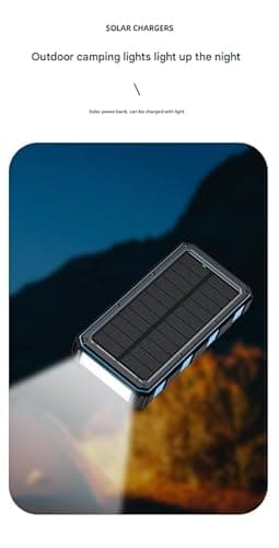 Mastyle® 20000mAh Solar Power Bank with LED Light Dual USB Fast Charging Large Capacity Mobile Charger 5