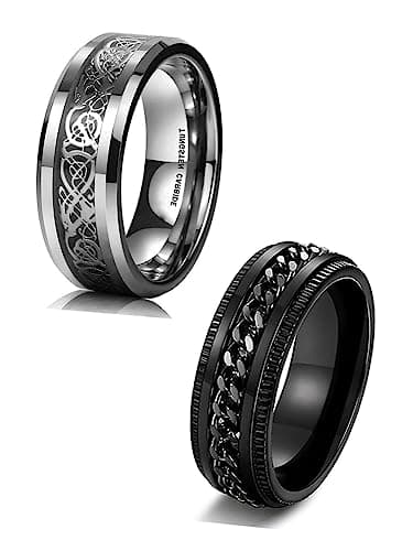 MEENAZ Stainless Steel adjustable proposal Couple band thumb Silver Platinum Blue combo chain black gold Finger Ring for Men Stylish Mens couples gents friends unisex Boys Boyfriend MEN RINGS 274_20