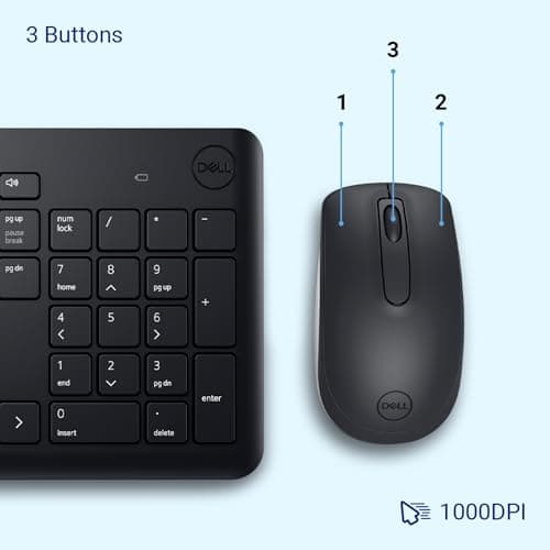 Dell KM3322W Wireless USB Keyboard and Mouse Combo, Anti-Fade & Spill-Resistant Keys, up to 36 Month Battery Life, 3Y Advance Exchange Warranty - Black 4