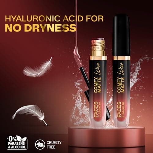 FACES CANADA Comfy Matte Wow Liquid Lipstick - Magnetic 11 (Pink) 3.8ml | One Swipe Application | Highly Pigmented | Comfortable Wear | Glides Smoothly | Long Lasting | Transferproof 4