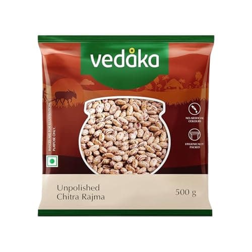 Amazon Brand - Vedaka Unpolished Chitra Rajma | 500 G | Premium Chitra Rajma
