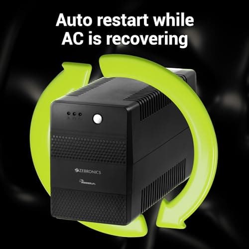 ZEBRONICS U1205 Microcontroller Based UPS with Up-to 1000VA | 600W, Double Boost, Automatic Voltage Regulation, Overload Protection, Auto Restart, Generator Compatible, for Office Computers | Home PC 5