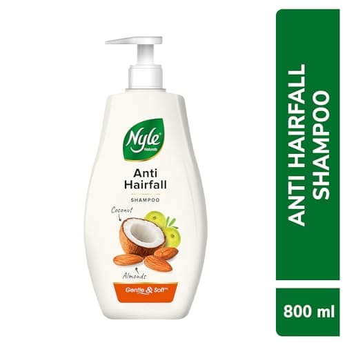 Nyle Naturals Anti-Hairfall Shampoo | For Hairfall Control | With Coconut Milk, Badam and Amla |Gentle & Soft Shampoo For Men & Women |800ml 2