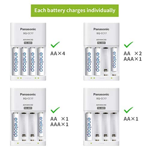 Panasonic Eneloop CC17N advanced charger for AA & AAA rechargeable Batteries LED indicator charging control system. 4