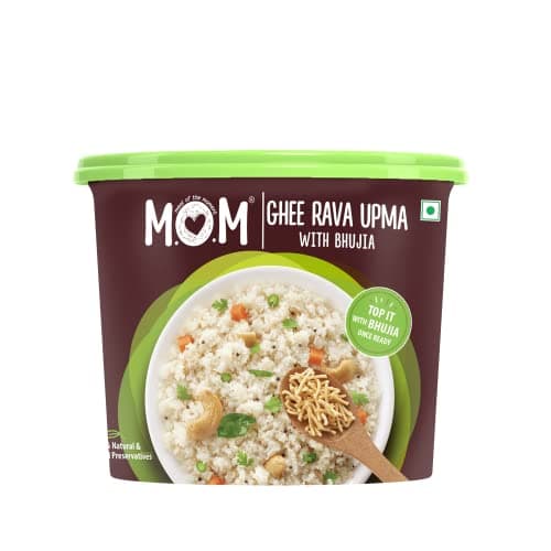 MOM - Meal of the Moment, Ghee Rava Upma with Bhujia, 75g - Ready to Eat | Instant Food | No added Preservatives