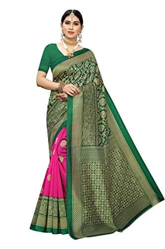 Yashika venkatagiri art silk with blouse piece Saree (SDPL-METRO_ Pink_ Free Size)