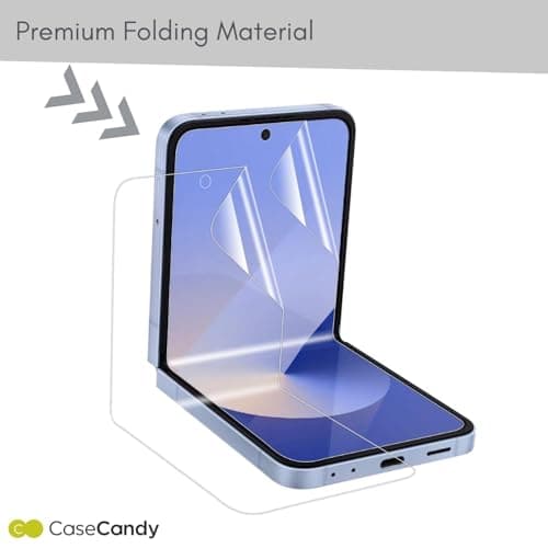 CaseCandy Silicone - (4 in 1) Screen Protector Guard for Samsung Z Flip 6 | Screen Guard Protector (Back Panel + Back Screen Display + Inner Display + Hinge) for Samsung Flip 6 - HD/Bubble Free Applic 5