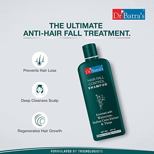 Dr Batra's Hair Fall Control Shampoo with Watercress, Indian Cress Extract & Thuja | Helps Reduce Hair Fall & Strengthen Hair | Anti Hair Fall Shampoo for Men & Women | Gentle Daily Use Hair Care | 50 4