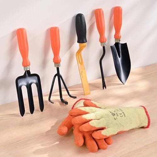 UGAOO Gardening Tools Kit for Home Garden – 6 Pcs Garden Tools Set with Cultivator, Fork, Trowel, Weeder, Khurpi & Garden Gloves | Heavy Duty Planting Tools for Home Gardening 6