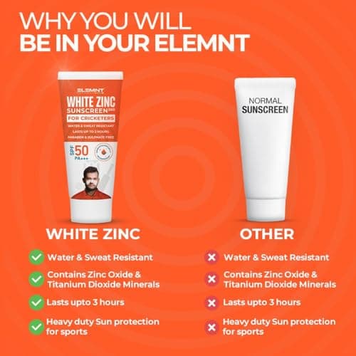 Elemnt White Zinc Sunscreen 360 Formulated For Heavy Sun Exposure, Broad Spectrum Pa+++ Sunscreen Spf 50 For Sportsmen For Unisex, Aloe Vera Scented, 100G, All 2