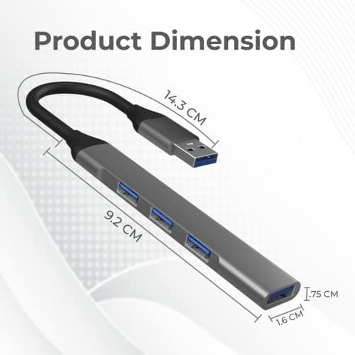 RuhZa Hub, USB Hub USB 3.0 4 Port Multi USB Hub, Slim High Speed Extension Splitter Box for Laptop Computer PC Pendrive Keyboard Mouse(1 Port USB3.0 & 3 Port USB 2.0) 5