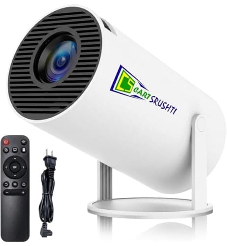 Smart Mini Portable P01 Led Projector - Native 720P Hd 2000 Lumens with WiFi 6, Android Tv, and Speaker | 180° Rotatable, Built-in Speaker for Indoor Home Cinema & Outdoor Movie