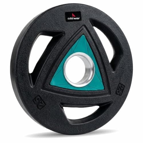 LEEWAY Olympic Weight Plates (2.5kg x 2) | 51mm Standard Hole Size | Tri-Grip Design | Olympic Barbell Compatible | Noise-Free Floor-Safe | Beginners Home Gym Strength Training (Black, 2.5kg Pair)