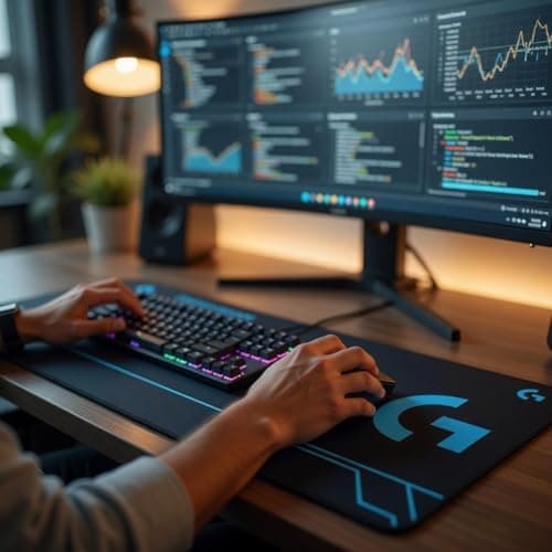 BYTNXUS Science Series (700x300mm) Extended Gaming Mouse Pad - 2mm Ultra-Slim Sleek Desk Mat | Science of Gaming Esports Aesthetic | Waterproof Micro-Weave & Anti-Fray Stitched Edges 3