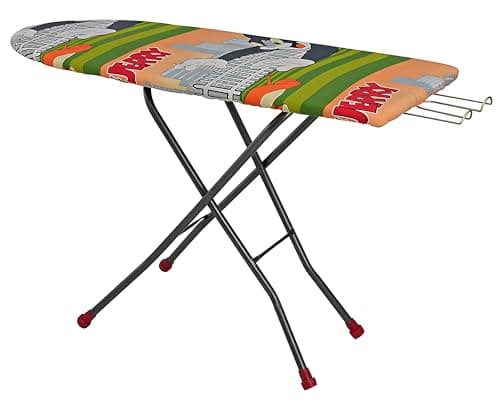 PARASNATH Wooden Ironing Board Press Table 18" X 48" with Wire Press Holder Large Size - Foldable & Adjustable Colour May Vary, Multi-Color Made in India 2