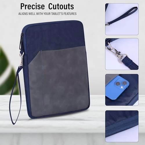 Tab-Pro Tablet Sleeve Bag Water-Resistant Case Cover Fits Upto 11.6 inch Tablets for Samsung/Lenovo/Galaxy Tab A9 Plus/S8/S9/Realme Pad/Honor X9/Xiaomi Mi pad 6/Redmi Pad/Oneplus Pad (Blue+Grey) 4