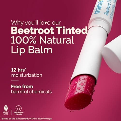 Mamaearth Beetroot Tinted 100% Natural Lip Balm with Beetroot & Beeswax for 12h Moisturized Lips - 2 g | 100% Natural Formula which Provides 12H Moisturization* | Free From Harmful Chemicals & Made Sa 4