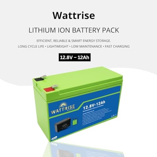 Wattrise 12.8V 12Ah Lithium-Ion Rechargeable Battery with BMS, 151x99x88mm, for Agriculture Spray Pump, Solar Light, CCTV, Marine Applications 2
