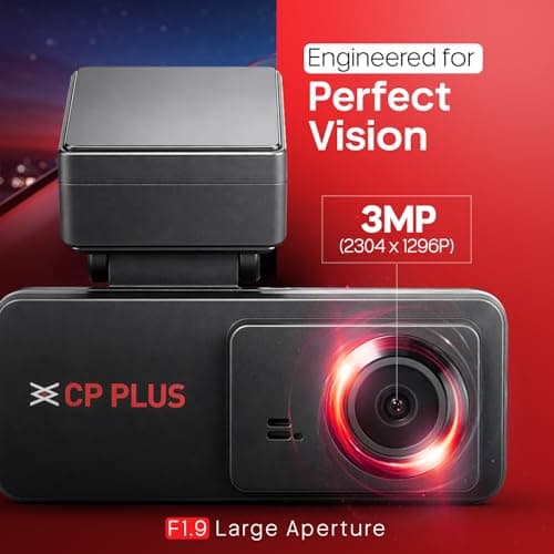 CP PLUS Dash Cam for Car CP-F34 | 3MP Full HD+ Front Dashcam with Built-in GPS | 137° Wide View Angle | Built-in Microphone | (AP Mode) WiFi | G-Sensor | WDR Night Vision | Supports 1TB SD Card 4