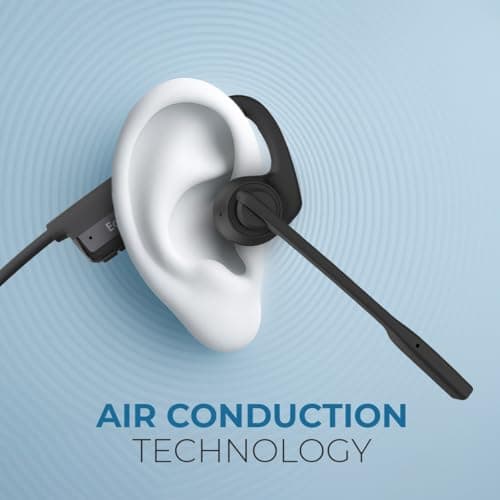 ng Earsafe Comm Open Ear Air Conduction Headphone, Noise Cancelling Boom Mic Earphone, Computer/PC/Laptop Use, USB Type-C Fast Charge, 17H Playtime, Ideal for Home, Office, Zoom Meetings, Black 3