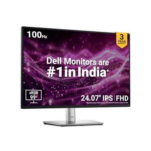 Dell P2425 Black 24" FHD Monitor 1920x1080 at 100Hz, 5ms Response Time, Flicker Free, 99% sRGB, 300 cd/m2 Brightness, Ports: HDMI, DP, RJ45, VGA, 5X USB 3.2