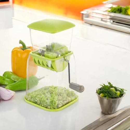 Exclusive Plastic Kitchen Onion, Chilly, Dry Fruit & Vegetable Cutter, Onion Chopper/Easier and Quicker Manual Hand Onion Cutter Machine for Kitchen (Multi-Color) 4