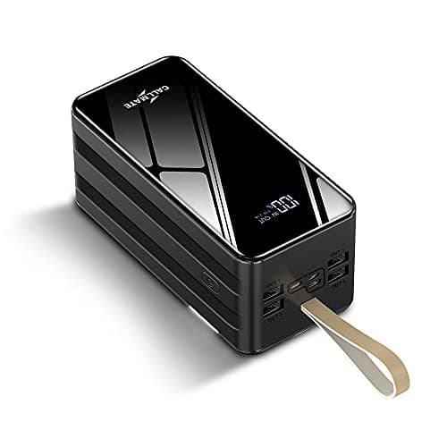 CALLMATE 80000mAh Ultra High Capacity Power Bank, 15W Fast Charging|Digital Display|4 USB Output Ports and 3 Input|LED Torch| Multi-Layer Protection for iPhone, Smartphones (Black, Lithium Polymer)