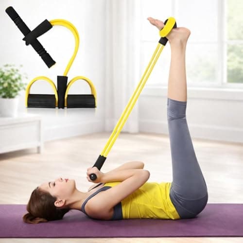 PANCA Tummy Trimmer Resistance Band for Men & Women | Yoga Pedal Puller for Home Gym Exercise | Full Body Workout Equipment for Abs, Legs, Arms, Chest & Fitness Training | Exercise Band