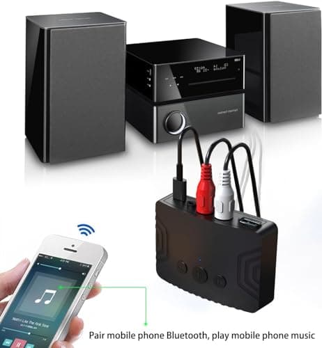 Tobo 5.3 Bluetooth Audio Adapter,Wireless Audio Adapter for Music Streaming Sound System,Tablets and Car Audio,Home Stereo Theater System,Wireless Adapter for Speakers 2