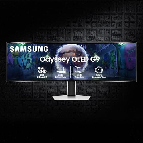 Samsung 49" (124.4cm) Odyssey OLED G9 Curved Gaming Monitor (Smartchoice) Dual QHD 5120 x 1440|240Hz|0.03ms|DCI 99%|OLED Safeguard|FreeSync Premium Pro|G-Sync| HDR10+ Gaming|HAS|LS49DG930SWXXL|Silver 2
