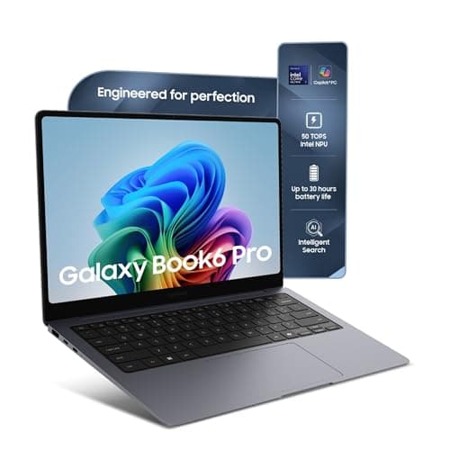 Samsung Galaxy Book6 Pro (Gray, 16GB RAM, 1TB SSD) | Intel Core Ultra 7 (Series 3) | 14" WQXGA+ Dynamic AMOLED 2X | 30Hrs Battery Life | 120 Hz Refresh Rate | Dolby Atmos Stereo Speakers | AI PC