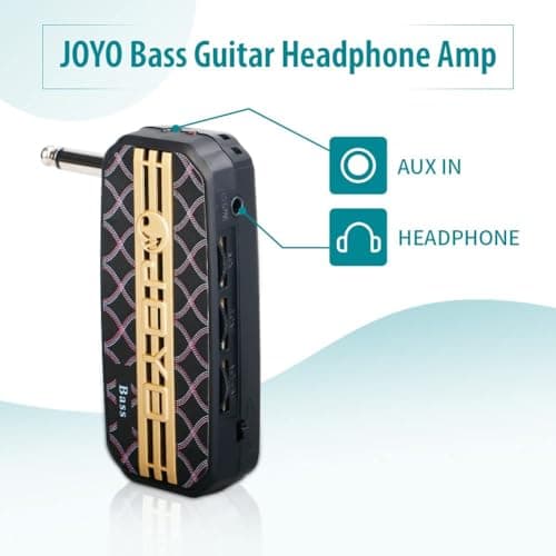 TechnoBuyers JOYO Bass Guitar Headphone Amp Bassist Pocket Mini Practice Amplifier with Aux in 5
