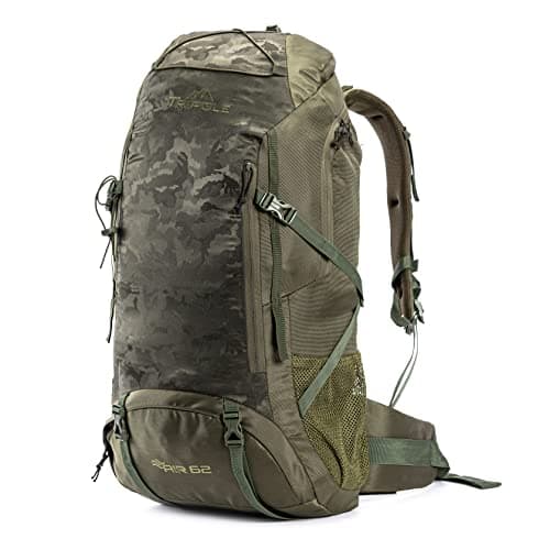 Tripole Air Trekking and Travel Rucksack with Rain Cover and Laptop Sleeve | 3 Year Warranty (Green, 62L)