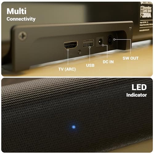 ZEBRONICS 90 Watts, Compact Soundbar, Home Theatre, Dual Driver Soundbar, 11.43cm Subwoofer, HDMI ARC, Bluetooth v5.1, Wall Mountable, Glossy Finish (Juke BAR 200A) 6