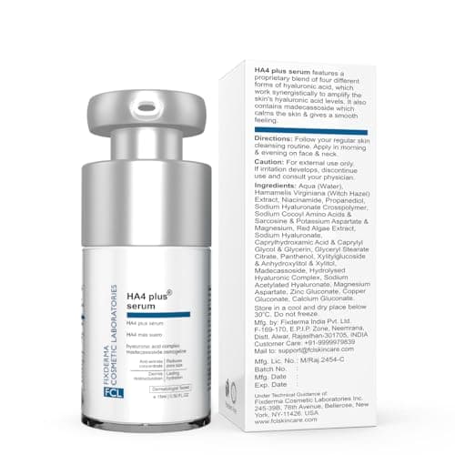 FCL 5% Hyaluronic Acid HA4 Plus Serum for dry skin, Serum for open pores reduces fine lines and wrinkles, Improves the elasticity of the skin - 15ml (Pack of 1) 6